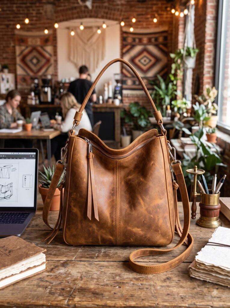 Hobo crossbody bag for women in anti-scratch PU leather with adjustable shoulder strap and spacious compartments.