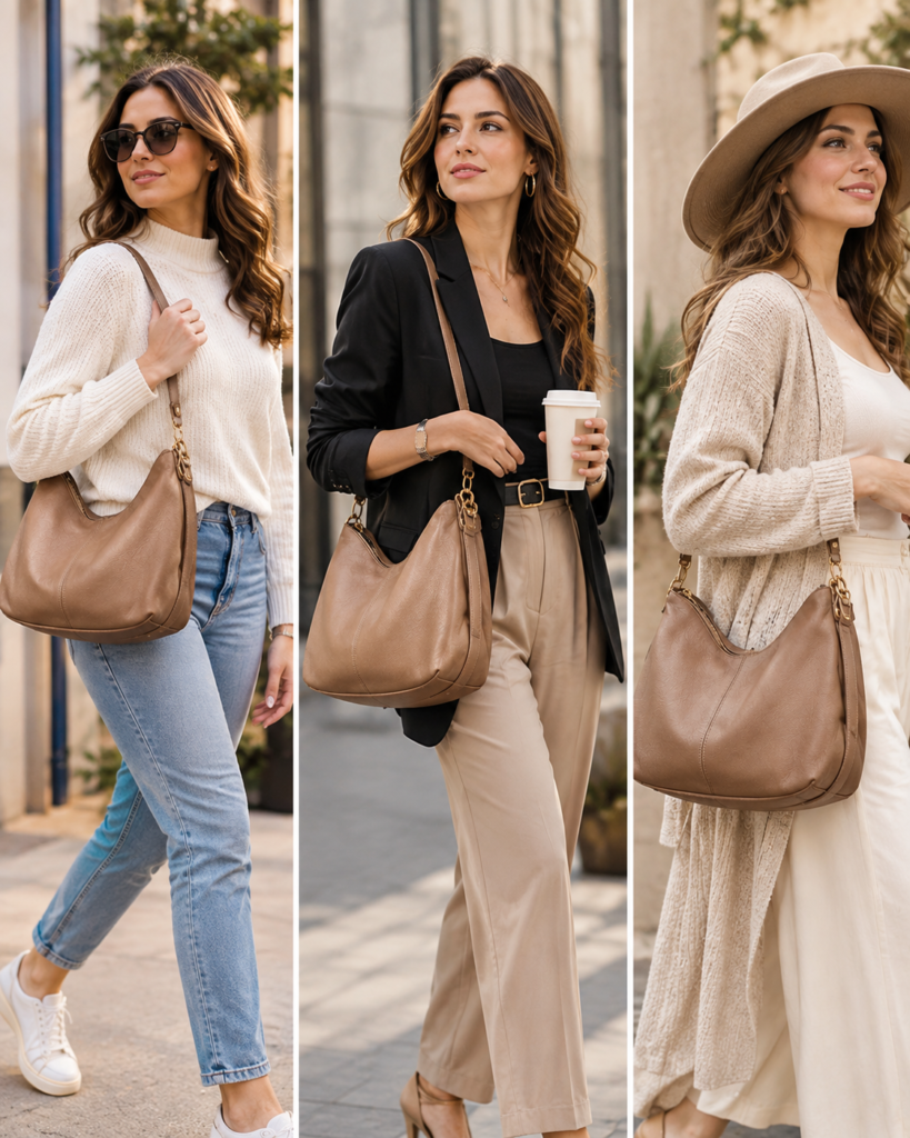 “Stylish hobo crossbody bag for women with spacious compartments and adjustable shoulder strap”