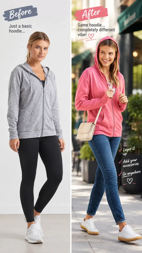 comfortable zip up hoodie