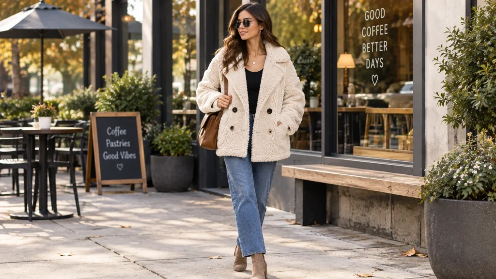 sherpa jacket outfits