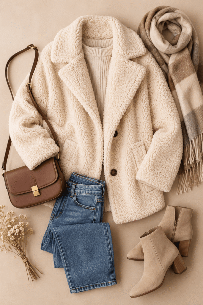 sherpa jacket with pockets