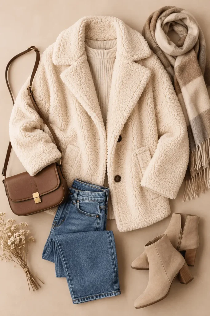 sherpa jacket with pockets