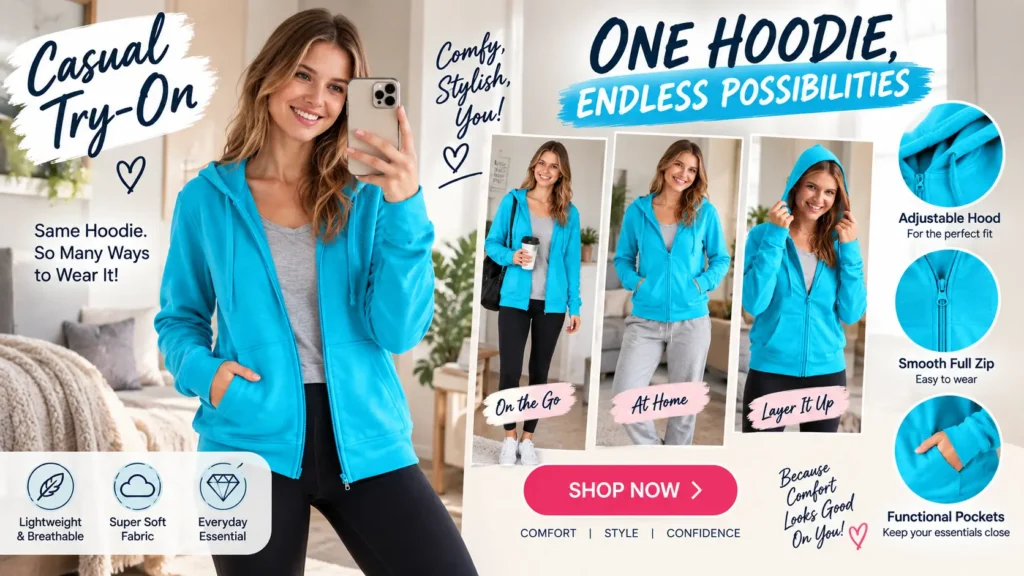 womens cotton hoodie